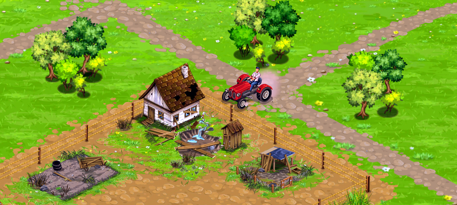 BIG FARMの実プレイ画面 農場全景