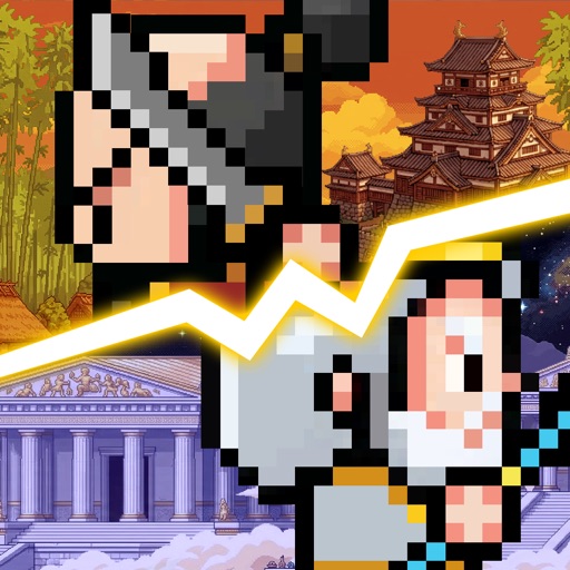 『ドット戦記』のアプリアイコン（ドット絵の人物と城）